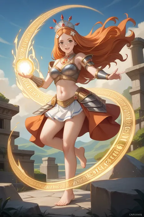 Orihime Inoue – Stone Golem-Inspired Outfit

Top & Navel Focus

Orihime wears a stone-textured crop top, appearing as if carved from ancient rock, with cracks glowing faintly with golden energy veins. The top is structured with jagged, armor-like edges alo...