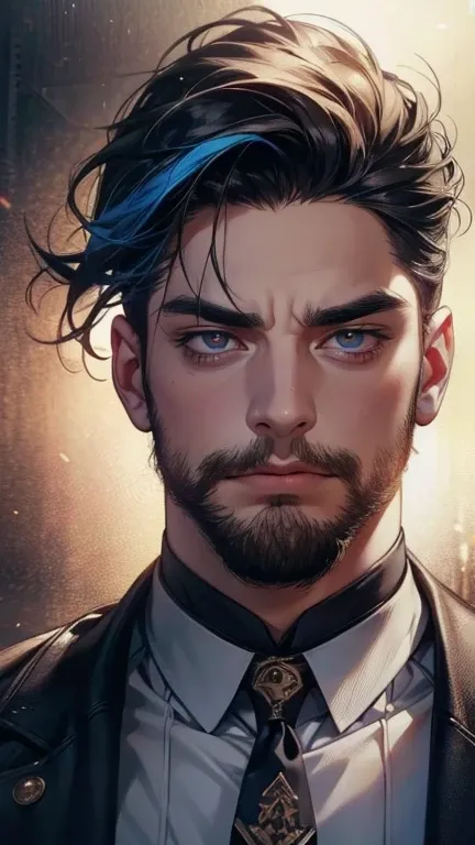 (     league player  ,4K,8k,    highres,    masterpiece :1.2),    ultra-detailed  ,(realistic,photorealistic,photo-realistic:1.37),36-year-old man,3 day beard,Beautiful anime,Portraits,strong,Masculine,     with black hair  ,sharp jaw,       mesmerizing ey...