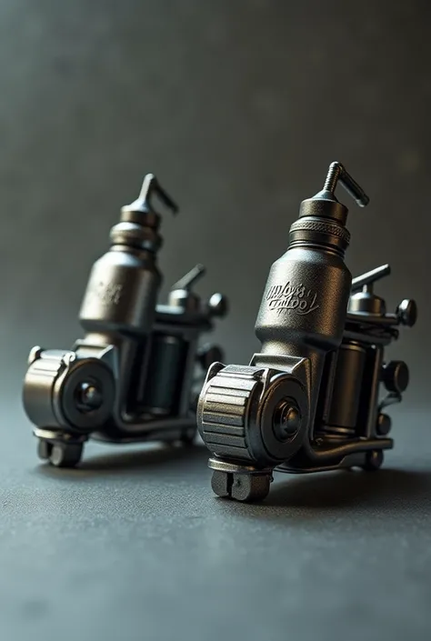 2 tattoo machines with the name Lichys tattoo 
