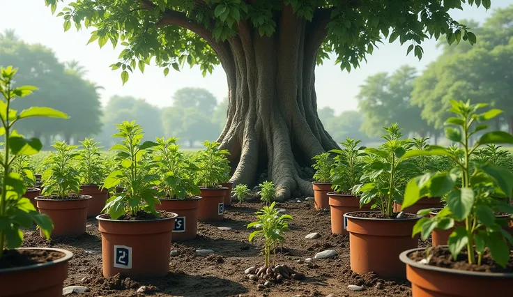 "A surreal garden where people are plants that grow in pots labeled with identification numbers. An automatic irrigation system delivers drops of money  (RBU ),  but the roots are connected to an underground network of cables and sensors .  In the center o...