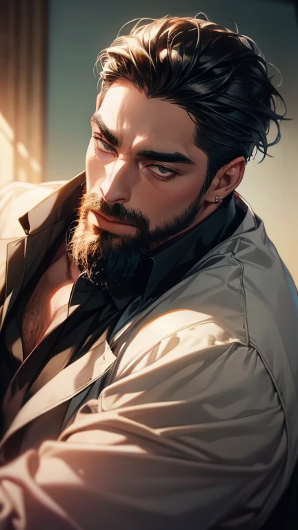 (   borrowed letter ,4K,8k,   highres,   masterpiece :1.2),   ultra-detailed  ,(realistic,photorealistic,photo-realistic:1.37),36-year-old black man,3 day beard,Beautiful anime,Portraits,strong,Masculine,    with black hair  ,sharp jaw,     mesmerizing eye...