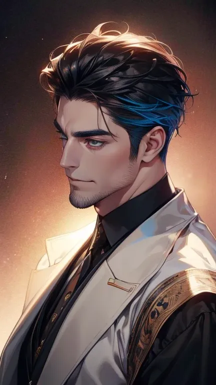 (    borrowed letter ,4K,8k,    highres,    masterpiece :1.2),    ultra-detailed   ,(realistic,photorealistic,photo-realistic:1.37),36-year-old man,3 day beard,Beautiful anime,Portraits,strong,Masculine,     with black hair  ,sharp jaw,       mesmerizing e...