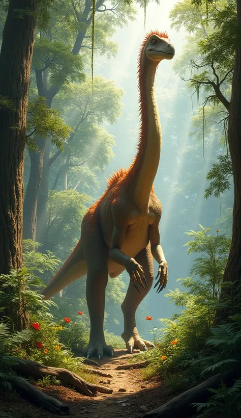 Therizinosaurus na floresta