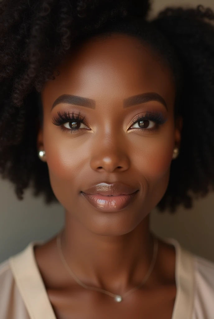 Make a video about makeup for a beautiful black woman 