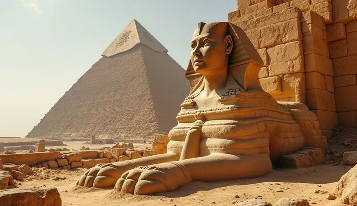  Close-up shots of the Great Pyramid, the Sphinx, and the intricate stones.

