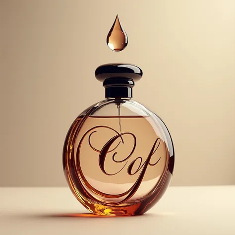 The drop of perfume could be integrated into the , perhaps as if it were splashing from the , adding a dynamic touch.  the acronym  "C" and "f" de Cordonefragance podrían estar elegantemente entrelazadas en el diseño,  design using cursive or modern typogr...