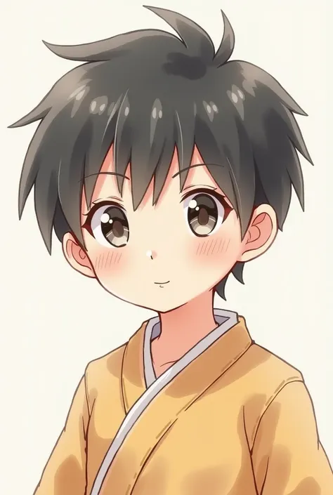 Japanese boy with small eyes cute drawing