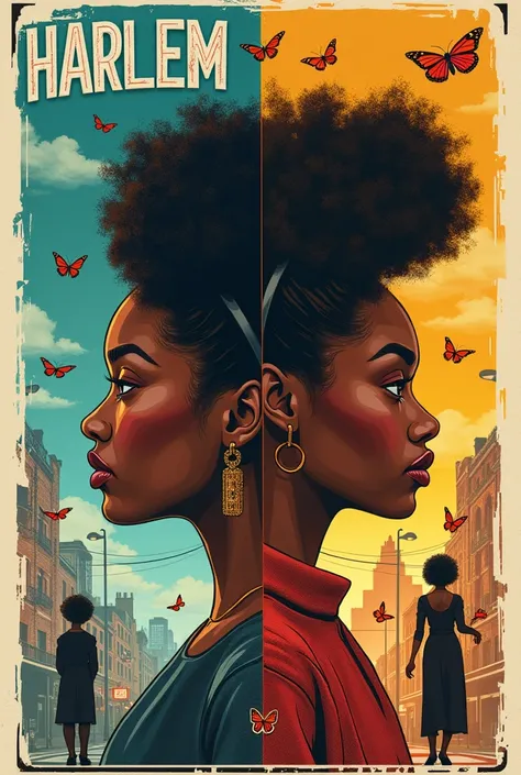 mg
un poster qui porte sur harlem : deux facettes d'une fille afro-américaine derrière la nouvelle version qu'elle est devenue on trouve le cartier harlem aujourd'hui moderne et riche et on trouve un symbole des droits civils et on trouve le leader politiq...