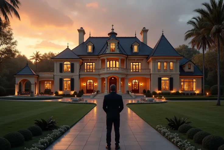 The billionaire stood outside the house, admiring his own billion-dollar mansion, which was proudly completed, on a wide sloping lawn, with a road leading to the house, with long lighting poles, a large fountain and a carp pond, it was almost evening but t...