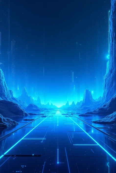 Futuristic neon blue graphics background 