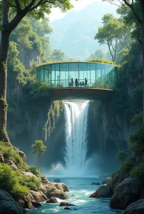 Image illustratrice: Projet d’aménagement d’un parc d’attractions naturel dans les cascades de dindefelo. Pour le parc nous avons envisagé de construire de chambre vitrée suspendue dans les montagnes où l’eau du cascade tombera dans son toit, 