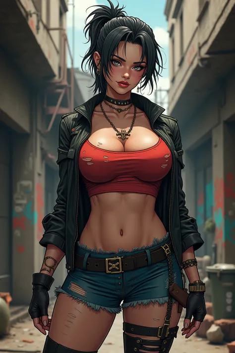 Fit Anime woman, punk, big tits