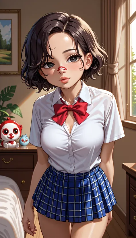 (((1 Girl:1.5))),  masterpiece,  highest quality, Stunning beauty , 4K,  ridiculous , Meticulous attention to detail, (Super detailed eyes),  perfect anatomy ,  official art,  cinematic lighting , rest, ((((Bright bedroom)))), (( bright morning bedroom )),...