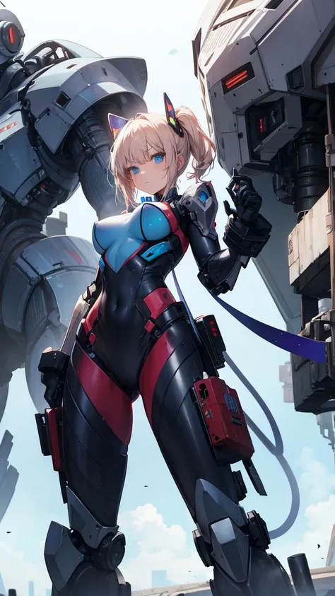 Anime woman, mech suit 