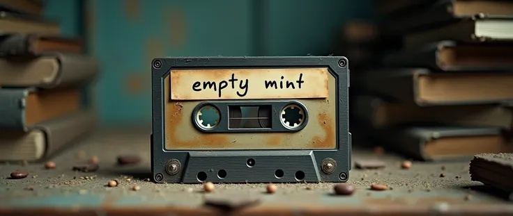  K7 audio tape, old,  written "Empty Mint". 