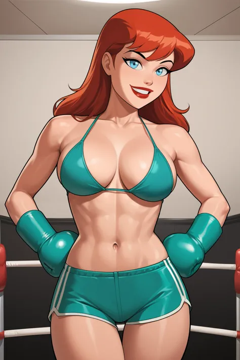 1980s (style), retro artstyle, source_cartoon, score_9, score_8_up, score_7_up, score_6_up, ((zPDXL2)), (cartoon, highly detailed, masterpiece, absurd resolution, perfect anatomy), cowboy shot BREAK barbara gordon, long hair, red hair, blue eyes, solo, rai...