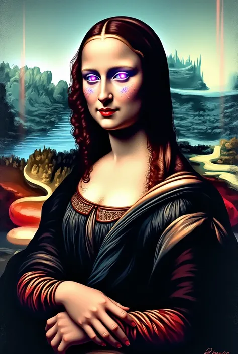 High resolution image style cyberpunk comics , Mona Lisa
Painting by Leonardo da Vinci