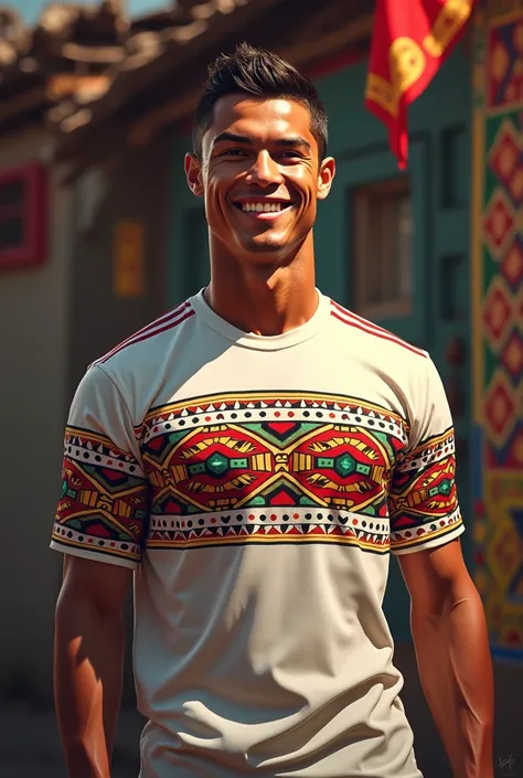 Cristiano Ronaldo Smiling in a Bolivian t-shirt