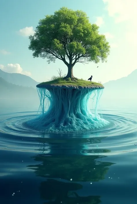 A tree turning into a sea of height