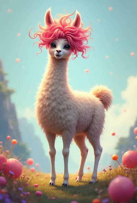 Llama with frizzy hair