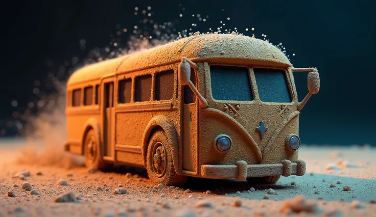  masterpiece, High quality vaccines,ground element ,sand,(1 ), extreme detail ,(fractal art:1.3), colored bus,more detailed,(a girl made of sand),8k, Digital Art ,macro photo,quantum dots,sharp focus,dark photo, kinematic,Micromundo,( photo of the upper th...