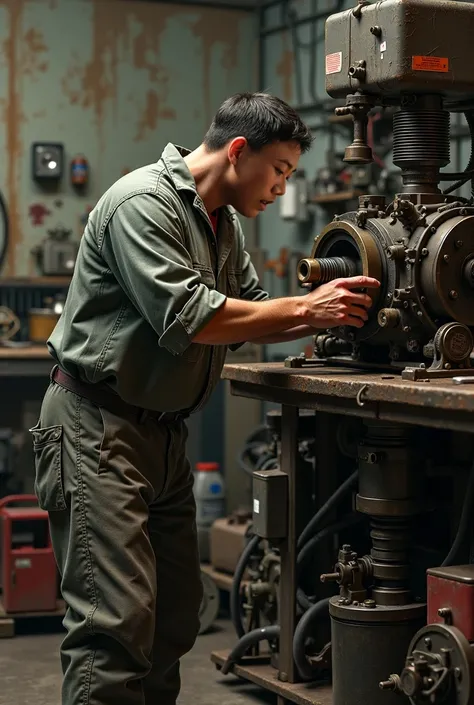 Find a picture of a machine mechanic