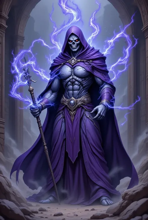 5. Skeletor:
 Creates a malevolent digital illustration of Skeletor , the nemesis of He-Man .  He represents Skeletor as a sorcerer with a skull as his face ,  purple robe and the staff Havoc .  The background can be Snake Mountain or a desolate landscape ...