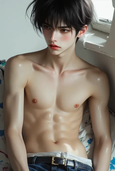 Slim and muscular with pink nipples、A cool, handsome guy、A high school boy who is popular with both men and women