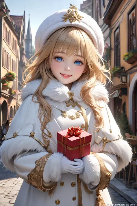  ( bestquality,4K,8k, highres,masterpiece:1.3),ultra-detailed,(realistic,photorealistic,photo-realistic:1.3),HDR,UHD, fantasy 3DCG art of a cute girl with golden hair、(Strong pastel effect:1.2)、 detailed long golden hair with long smile 、The girl is 、Scand...