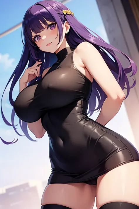 Purple hair,Big Breasts,woman,Menhera