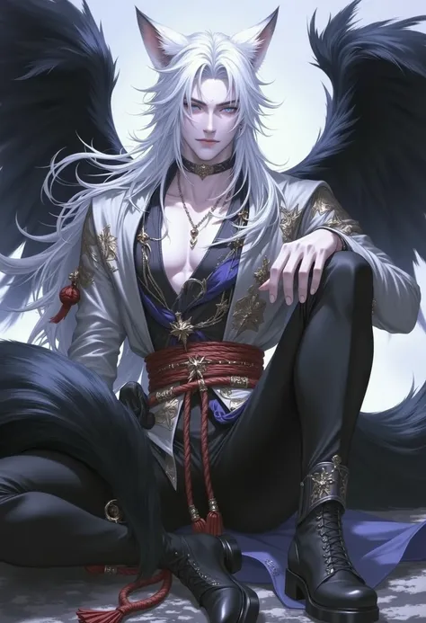 ANIME STYLE

- **Appearance:**He had a nice jawline and blue eyes with a distant look They have long, flowing white hair with fox-like ears, giving them a kemonomimi (beast-human hybrid) aesthetic. Their expression is confident, with a slight smirk and a r...