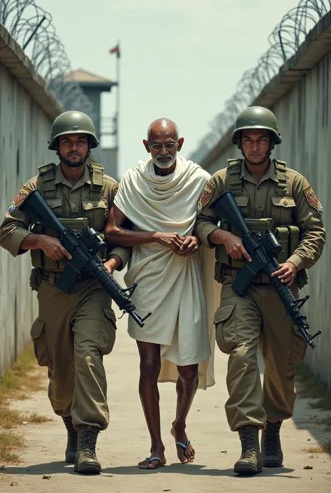 Two Marines perp walking Ghandi in Gitmo