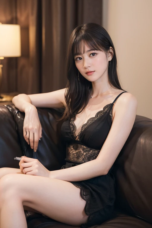  ((( I'm sitting on the sofa at home and relaxing　)))    28 year old female　 cool face 　 Black Sheer　 upper body　(((   ))) ((( Disconnect (years )))) ((( Luxury brand room fashion )))  Live Action　 Live Actionと見分けが付かない高品質　  RAW Photo  　Genuine