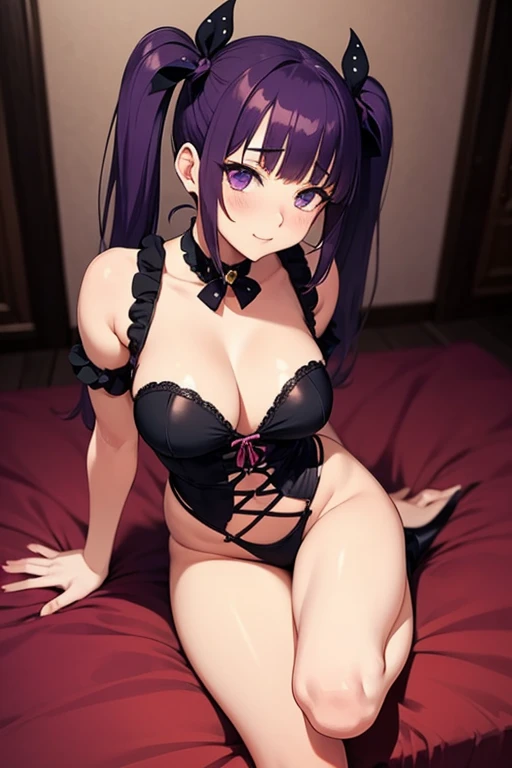 Purple hair,Big Breasts,woman,Menhera,Erotic, half twin tail, cute, lori, high leg,Gothic