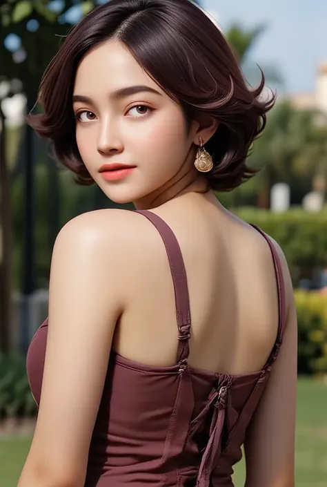 3d, pixar style, Short Hair Outdoor Fair Skin Disheveled Hair Open Mouth young Woman, Super Cute, Soft and Face, Brown Hair, 8K Resolution, Ultra Realistic, Super Definition, Soft Body Toned Ass Night, A Cup Small ((Highest Definition, 8k, Masterpiece: 1.3...