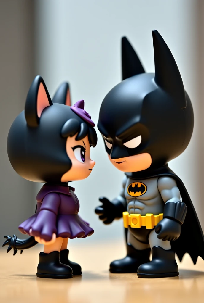 Make the original Kuromi from Sanrio and Batman from DC like the real dolls as they are giving each other a 