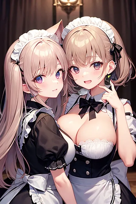 Big Tits Older Sister。 Dog Ears。  wearing maid clothes。