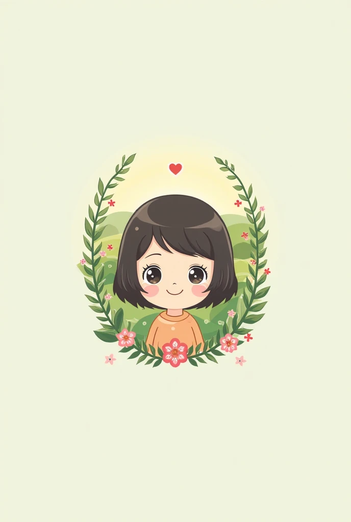 Create me a logo of my venture detail for all occasions with a Ghibli Kwaii studio theme with a cute short-haired girl