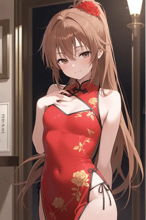 {{{ Masterpiece}}}, {{{ highest quality}}}, {{ super detailed}}, { illustration}, {{ very delicate and beautiful }}  highest quality Mikoto Misaka Ponytail hair brown hair hair,Flower's Seductive Smile Absurdres , Masterpiece, highest quality,Great Quality...