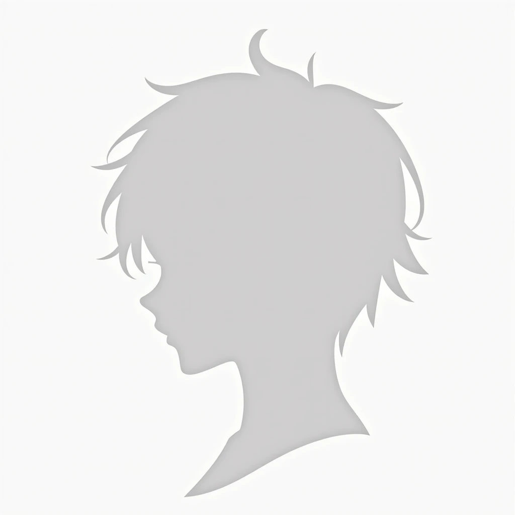 crpg,  anime ,  character window UI icon button, human face silhouette, White,  background is blank ,