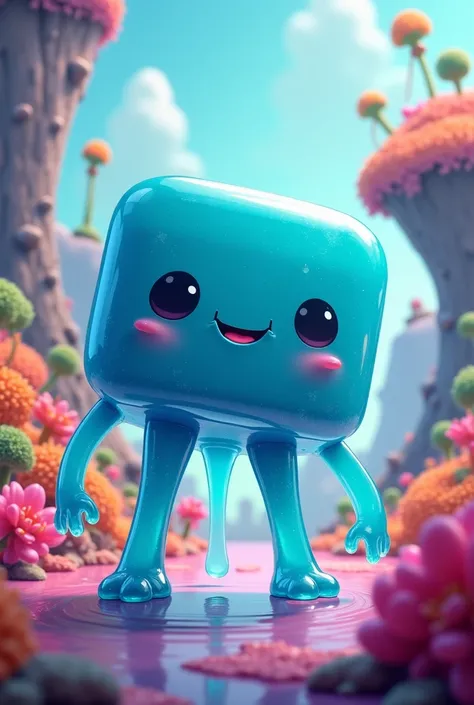 Square humanoid slime character