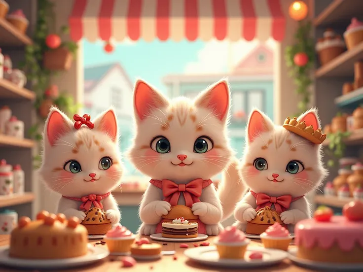 cat cake shop　 Patissier　The same cute uniform　Realistically Cute 　Great prosperity