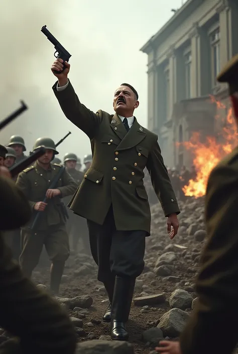 Hitler shooting the Soviet soldiers