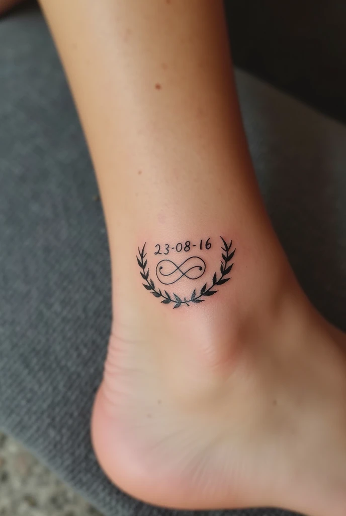 From a minimalist tattoo with the following date 23-08-16 , above an infinity sign for elegant and small and minimalist tattoo but with elegant arrows