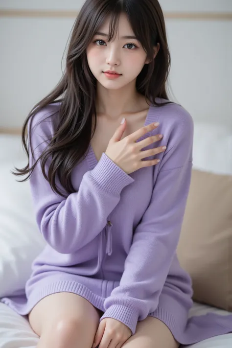     Japanese      cute idol,   Japanese     cute girl,   cute,  1 girl is the best  ,   alone,   university student、Purple Sweater、 skirt  ,       black hair,    long hair,    watch viewers  ,    Masterpiece,    highest quality,    More details,    very de...