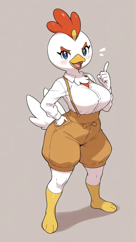 Female furry teenager chicken pokemon style 