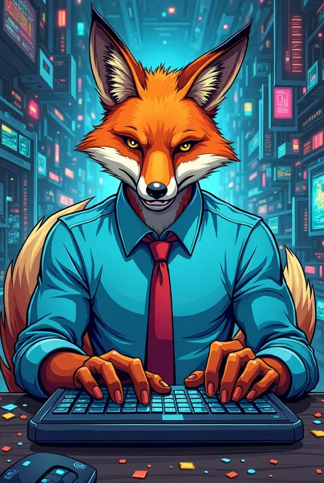 I want a male fox from a comic book who does computer science