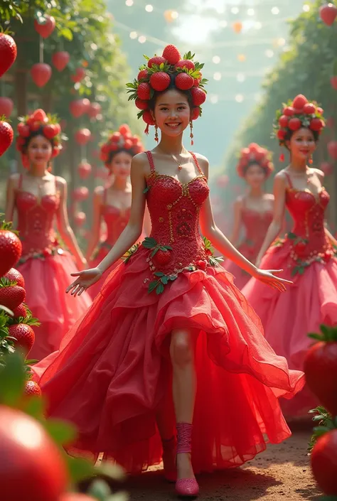 Create a strawberry festival costumes 