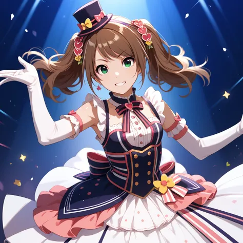 stage idol detailed background, shiny skin, posing, rating safe,
mizusaki, idol uniform, elbow gloves, 