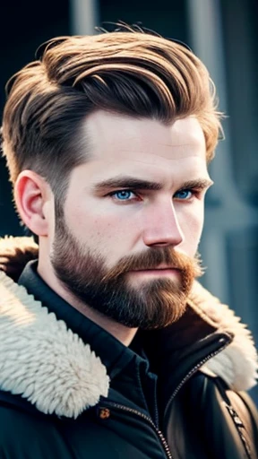  An Icelandic man with medium hair focusing on the face